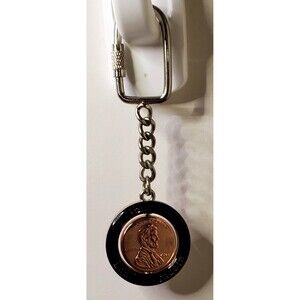 Chicago Illinois 2004 Spinning Penny Keychain  Land of Lincoln Coin Fob Screw